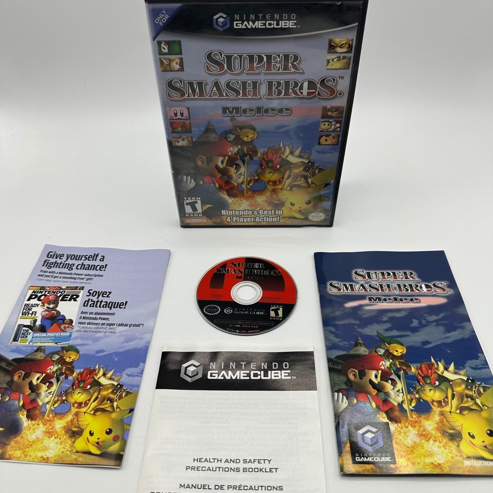 Nintendo Super Smash Bros. Melee GameCube Complete w/ Manual CIB Black Label